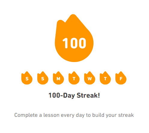 Duolingo 100 days