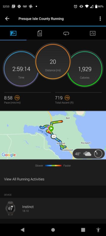 20 mile run