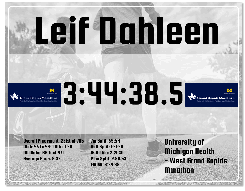 leif dahleen grand rapids marathon
