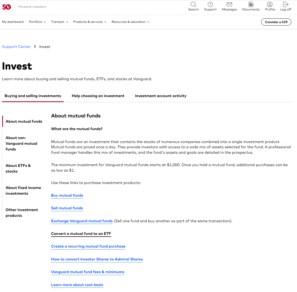 Convert Vanguard Mutual Fund to ETF