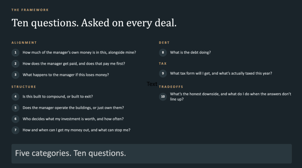 Ten Questions I Run on Every Private Real Estate Deal 2